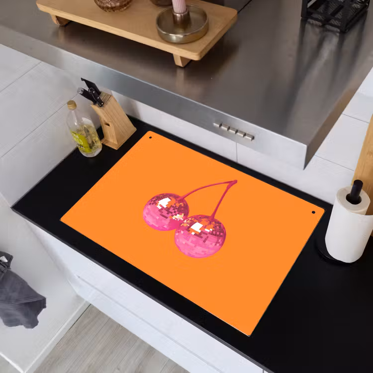 Discoballen - Kers - Spiegels - Roze Inductie beschemer met haakjes klein -sfeer1