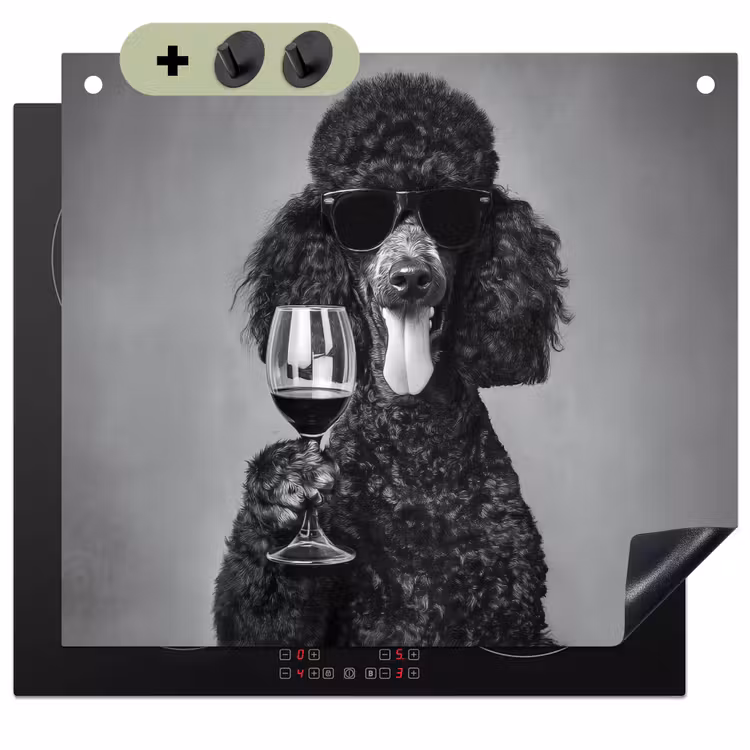 Hond - Krullen - Zonnebril - Wijn Inductie beschemer met haakjes middel -3d