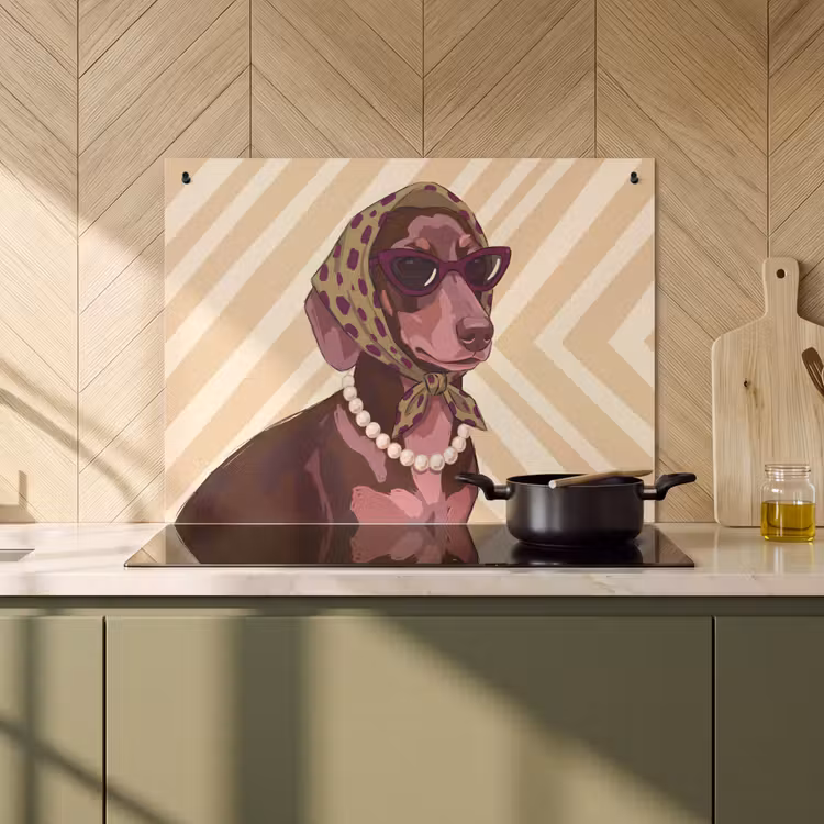 Hond - Zonnebril - Hoofddoek - Dieren - Modern Inductie beschemer met haakjes klein -sfeer2