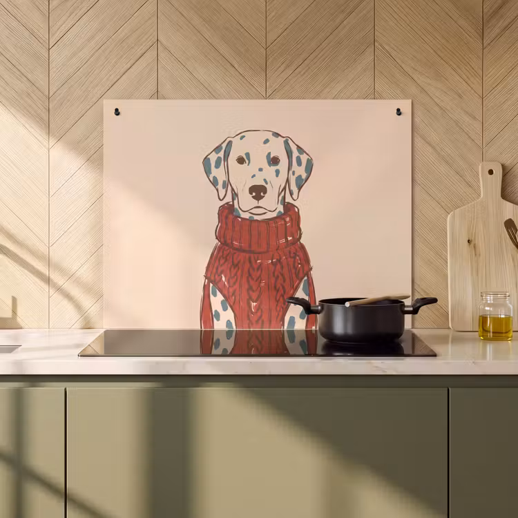 Hond - Trui - Winter - Dieren - Rood Inductie beschemer met haakjes klein -sfeer2