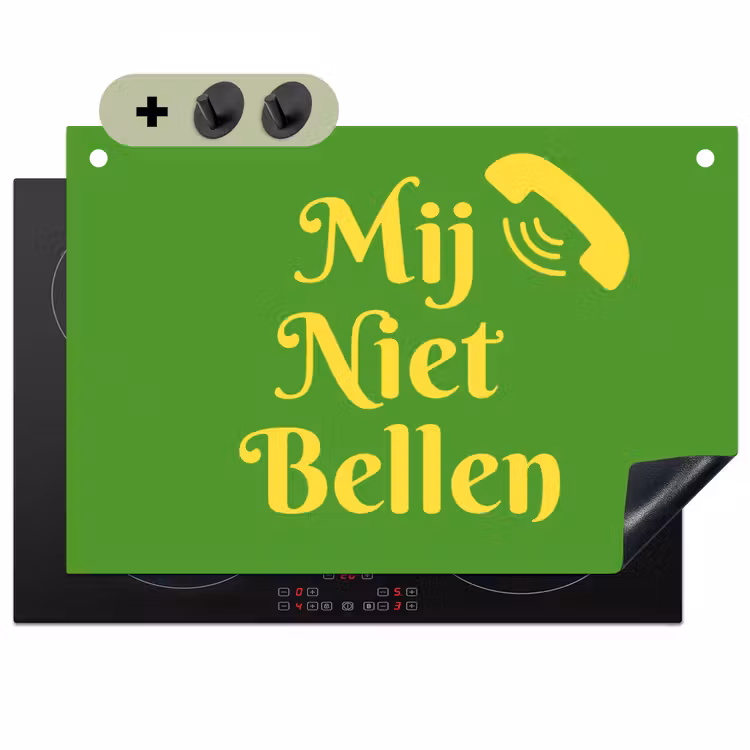 Mij niet bellen - Telefoon - Groen Inductie beschemer met haakjes klein -3d