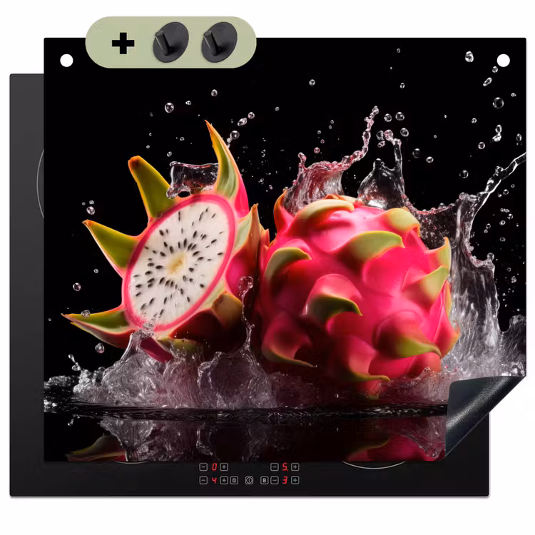 Drakenfruit - Zwart - Water - Vrucht - Fruit Inductie beschemer met haakjes middel -3d