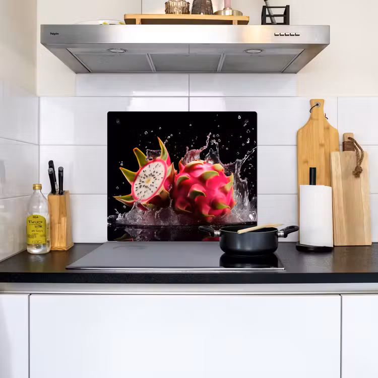 Drakenfruit - Zwart - Water - Vrucht - Fruit Inductie beschemer met haakjes middel -sfeer2