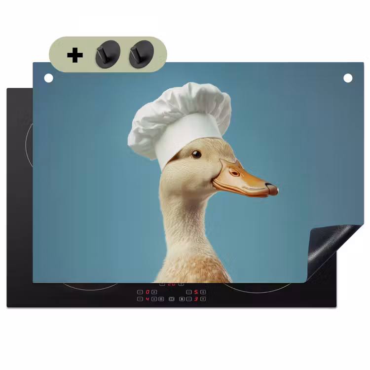 Eend - Koksmuts - Cute - Vogel Inductie beschemer met haakjes klein -3d