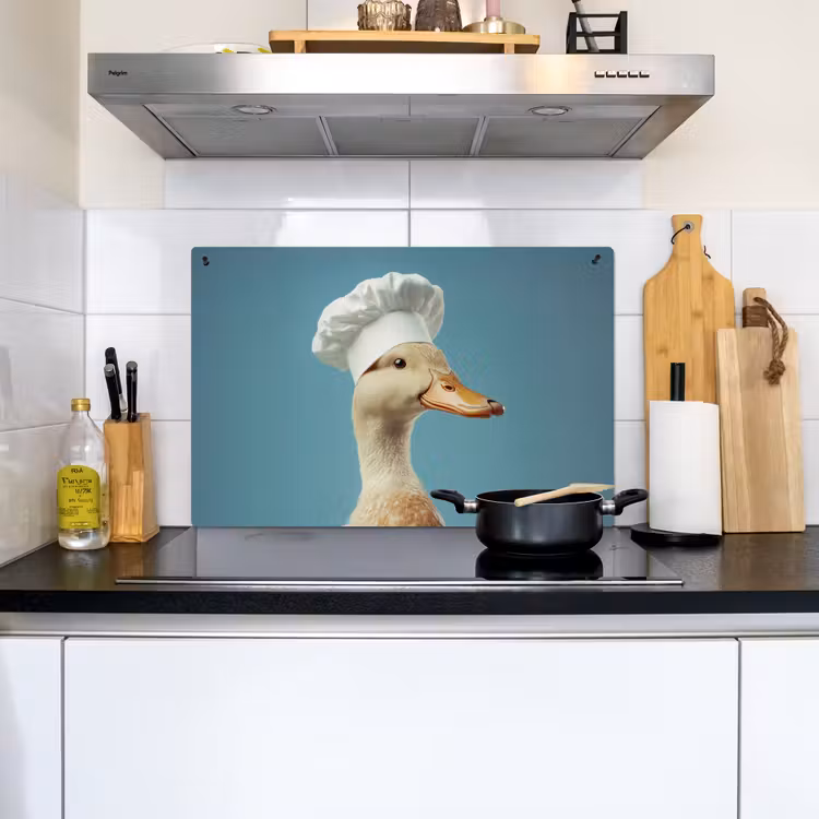 Eend - Koksmuts - Cute - Vogel Inductie beschemer met haakjes klein -sfeer2