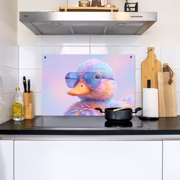 Eend - bril - Pastel Inductie beschemer met haakjes klein -sfeer2