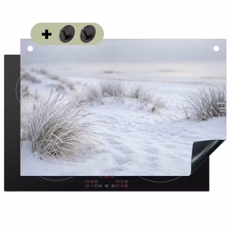 Duinen - Sneeuw - Strand - Winter - Serene Inductie beschemer met haakjes klein -3d