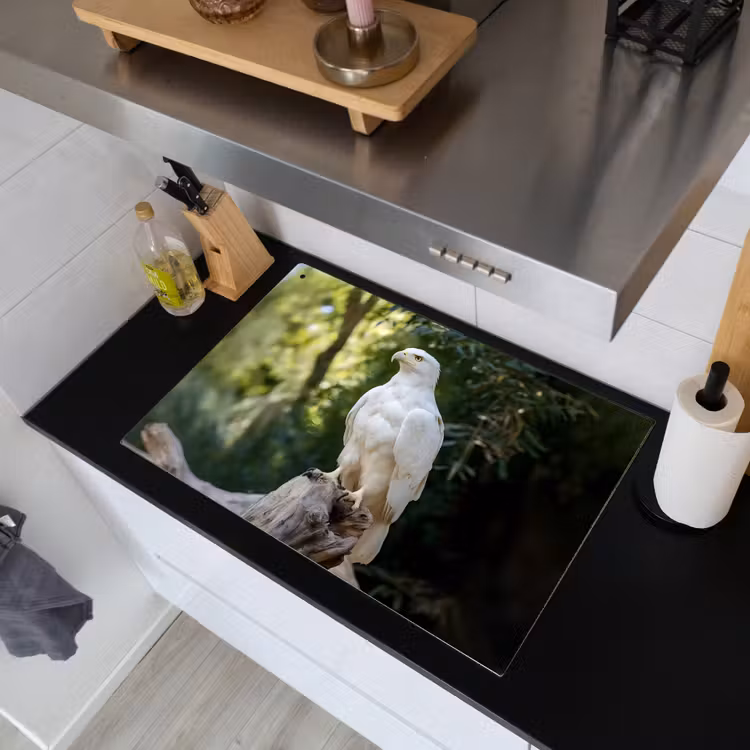 Arend - Hout - Wit - Planten Inductie beschemer met haakjes klein -sfeer1
