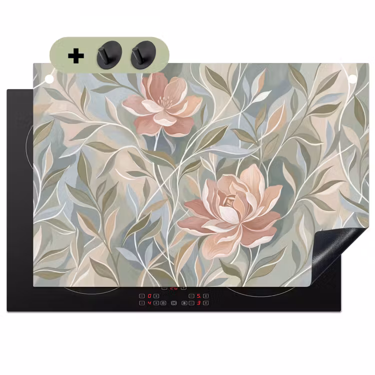Elegant - Romantiek - Roze Inductie beschemer met haakjes klein -3d