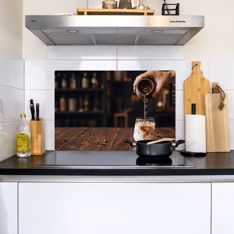 Espresso - Melk - Café Inductie beschemer met haakjes klein -sfeer2