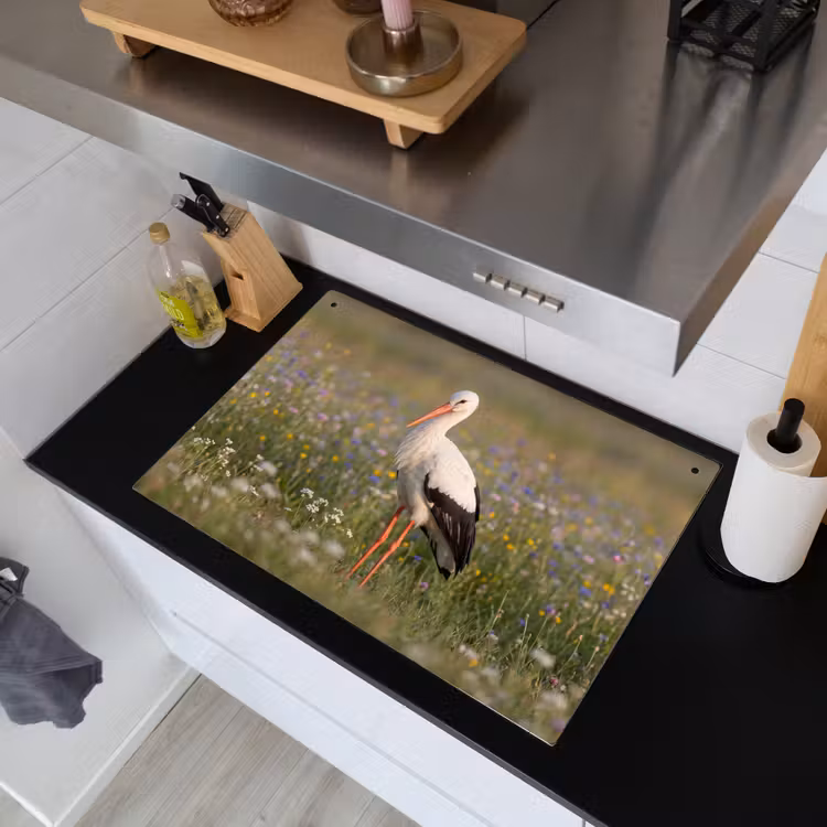 Ooienvaar - Bloemen - Weide - Kleurrijk Inductie beschemer met haakjes klein -sfeer1