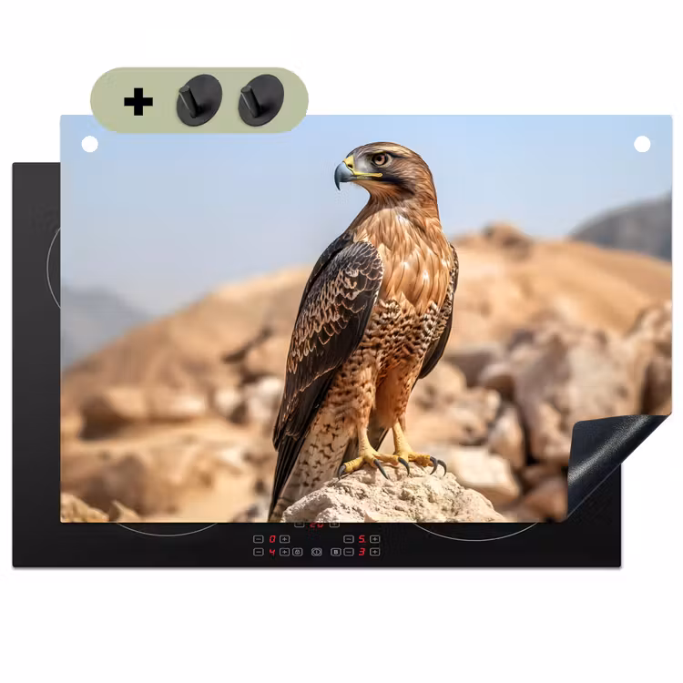 Valk - Vogel - Rots - Macht Inductie beschemer met haakjes klein -3d