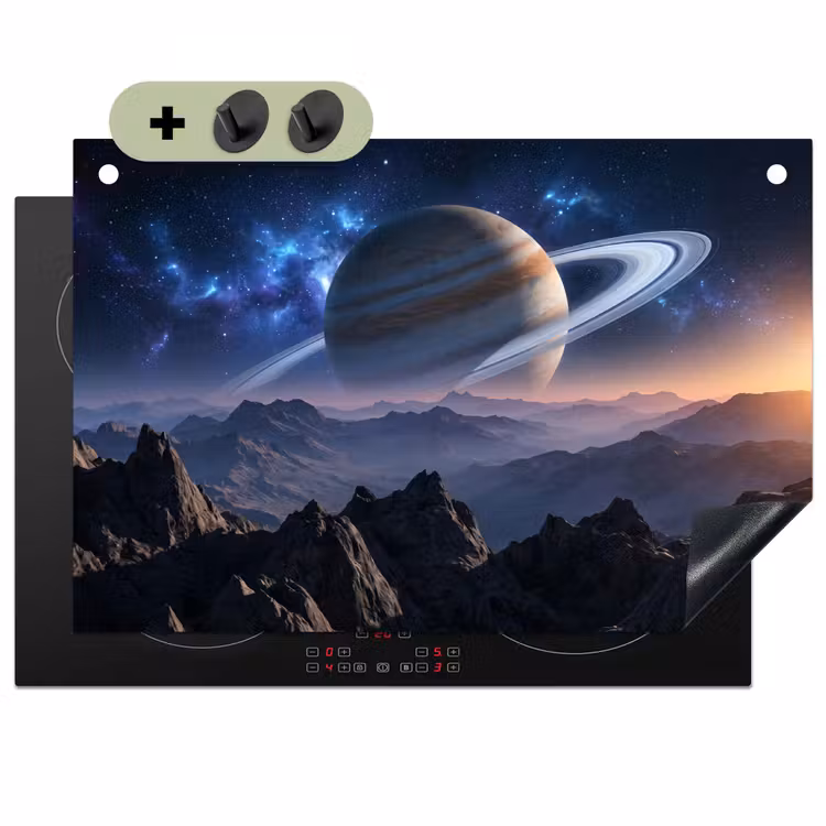 Fantasy - Kosmos - Landschap Inductie beschemer met haakjes klein -3d