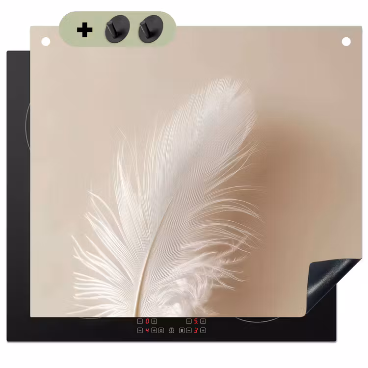 Veer - Minimalistisch - Roze Inductie beschemer met haakjes middel -3d