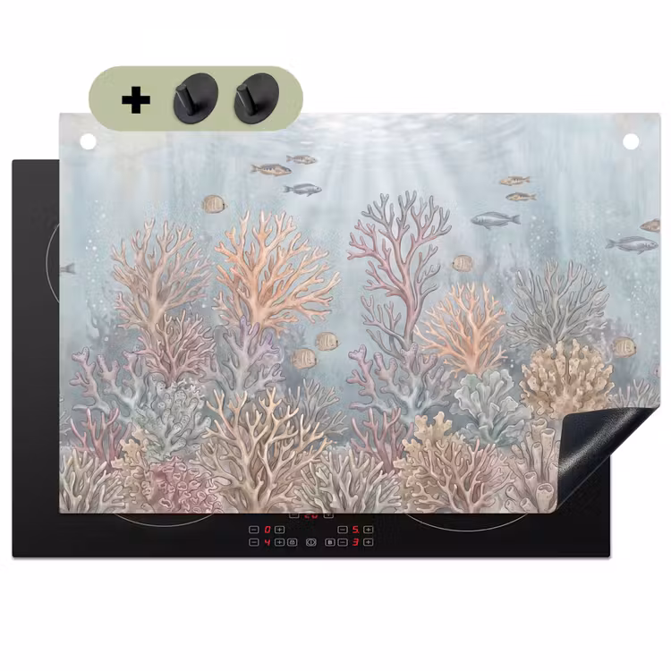 Vis - Koraal - Oceaan - Illustratie - Onderwater Inductie beschemer met haakjes klein -3d