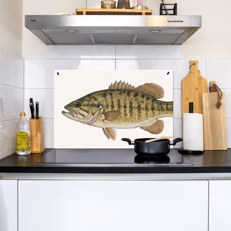 Vissen - Natuur - Vintage Inductie beschemer met haakjes klein -sfeer2