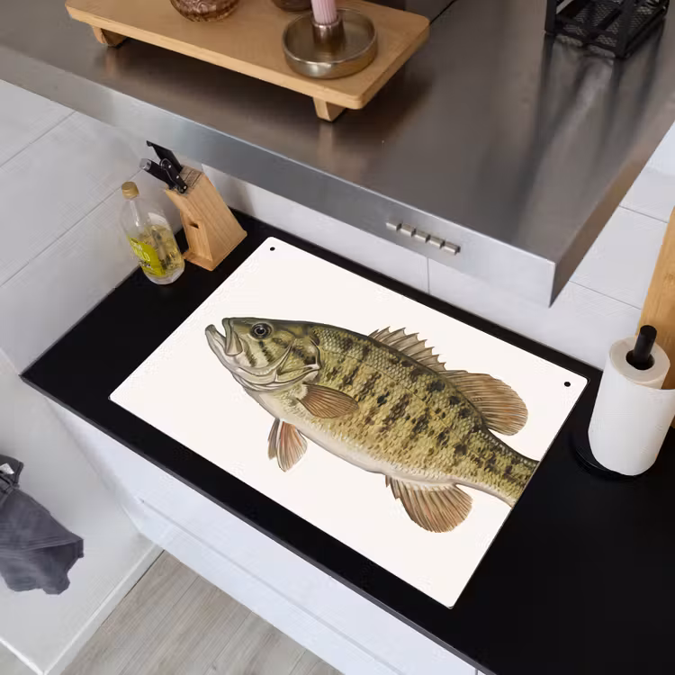 Vissen - Natuur - Vintage Inductie beschemer met haakjes klein -sfeer1