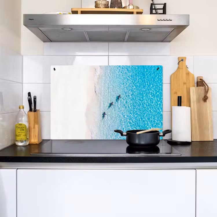 Vis - Oceaan - Strand - Turquoise - Natuur Inductie beschemer met haakjes klein -sfeer2