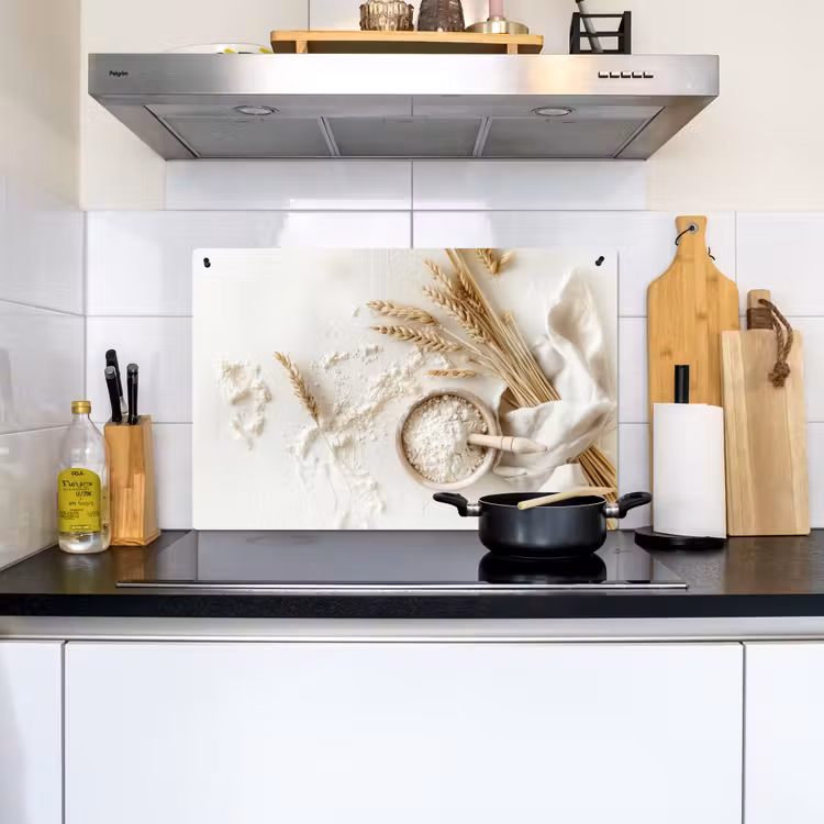 Bloem - Hout - Tarwe Inductie beschemer met haakjes klein -sfeer2