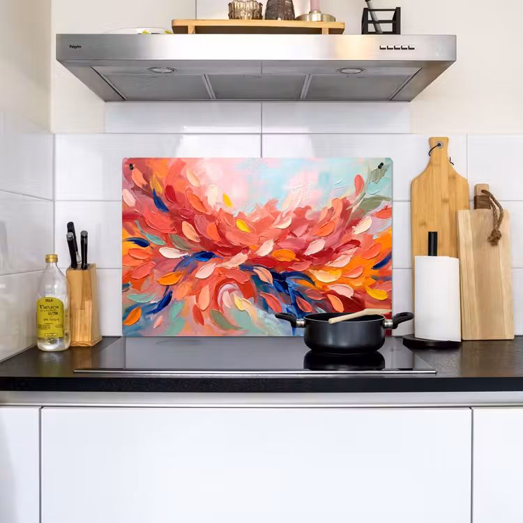 Bloemen - Abstract - Kunst - Modern Inductie beschemer met haakjes klein -sfeer2