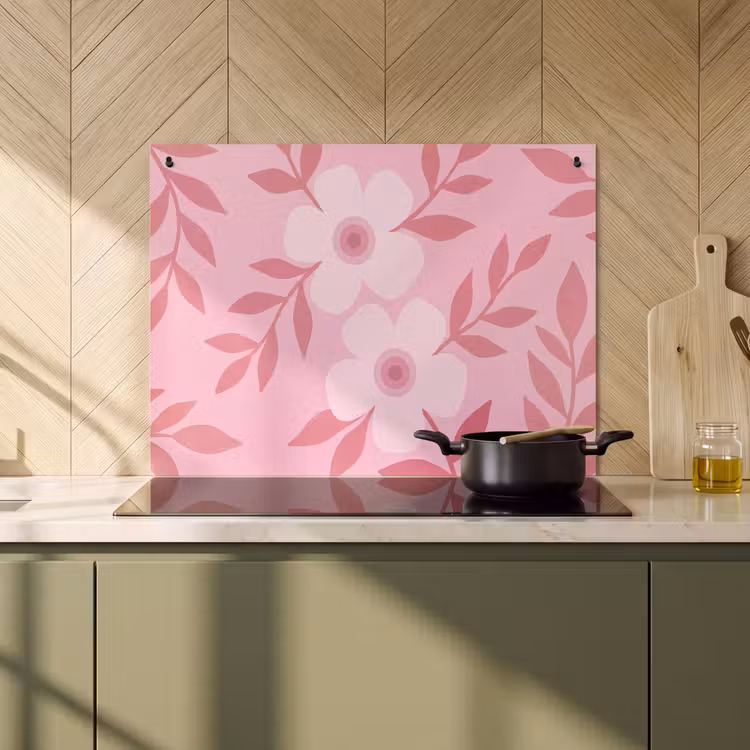 Bloemen - Abstract - Modern - Roze - Natuur Inductie beschemer met haakjes klein -sfeer2