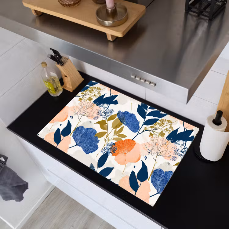 Bloemen - Botanisch - Kleurrijk Inductie beschemer met haakjes klein 777 -sfeer1