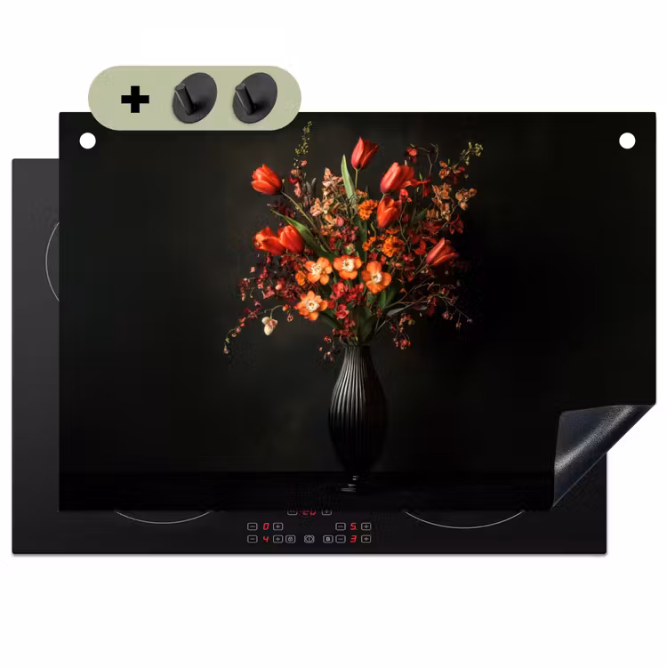Bloemen - Takken - Boeket Inductie beschemer met haakjes klein -3d