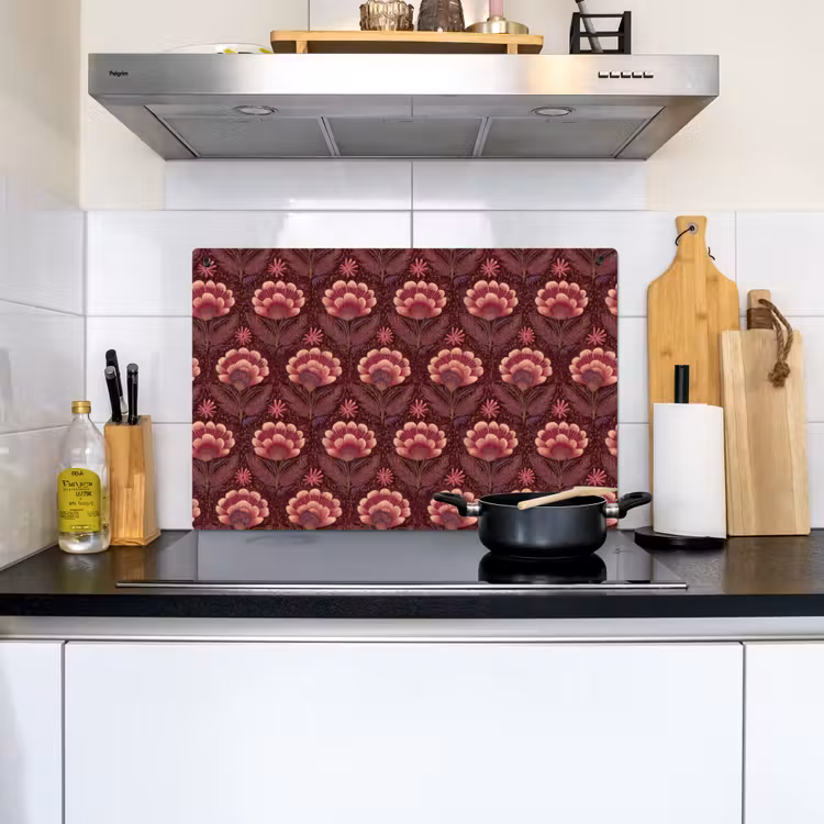 Bloemen - Waaier - Paars Inductie beschemer met haakjes klein 777 -sfeer2