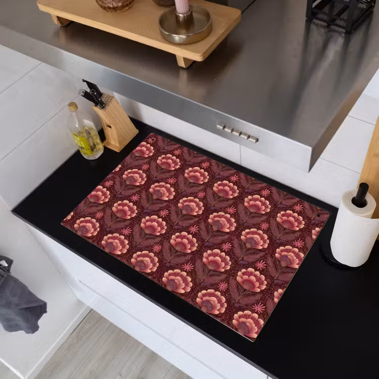 Bloemen - Waaier - Paars Inductie beschemer met haakjes klein 777 -sfeer1