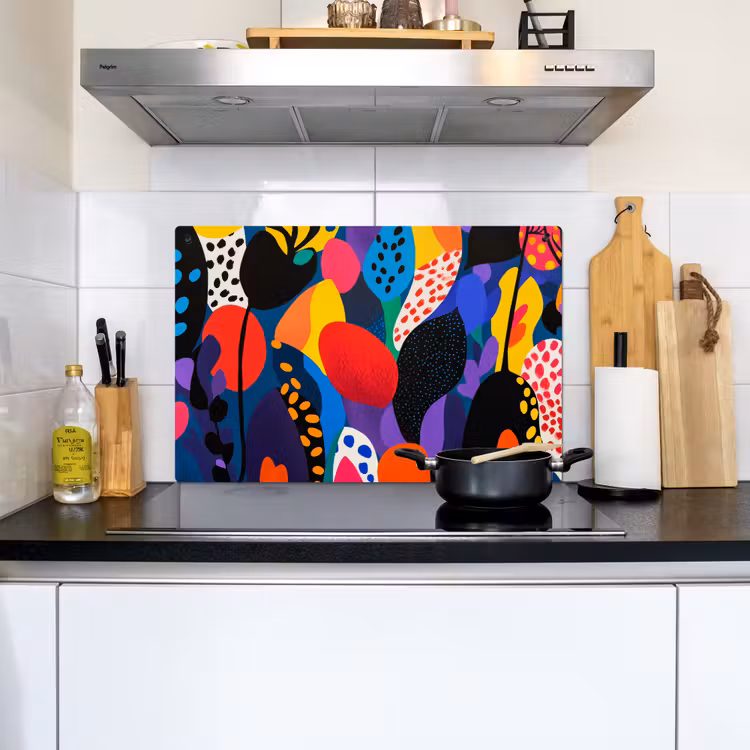 Bloemen - Bladeren - Abstract - Rood Inductie beschemer met haakjes klein -sfeer2