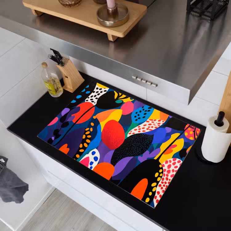Bloemen - Bladeren - Abstract - Rood Inductie beschemer met haakjes klein -sfeer1