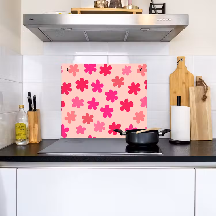 Bloemen - Patroon - Roze Inductie beschemer met haakjes middel -sfeer2