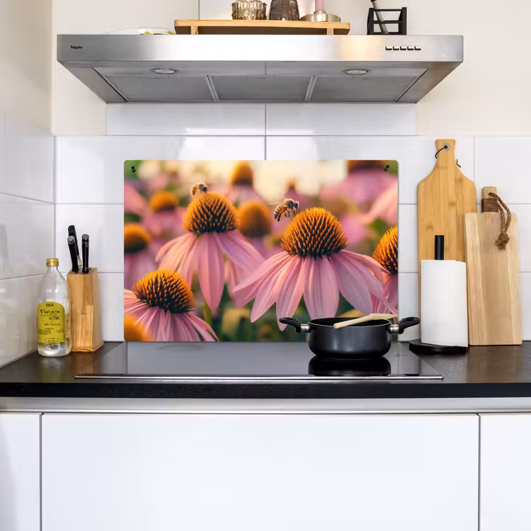Bloemen - Paars - Bijen Inductie beschemer met haakjes klein -sfeer2