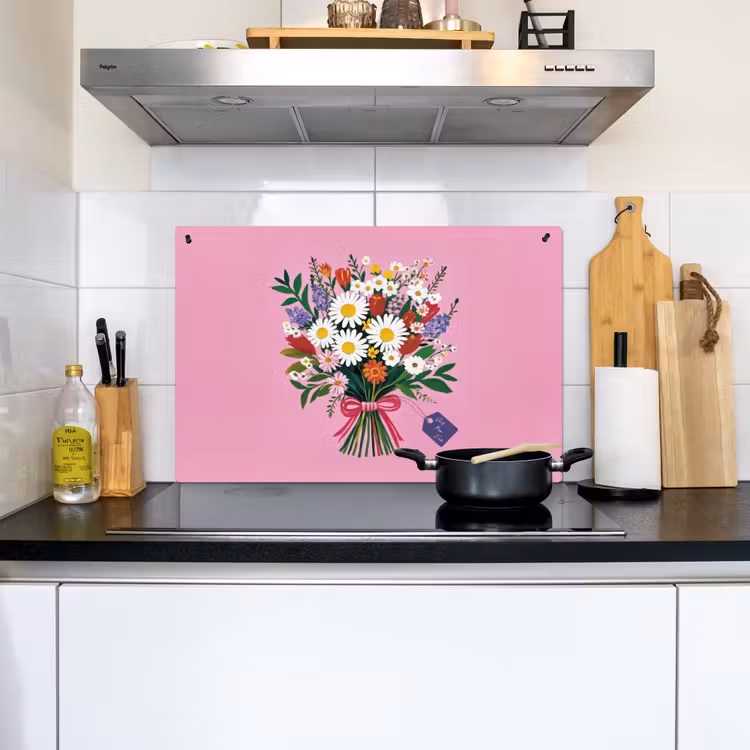 Bloemen - Quote - Kaartje - Kleurrijk Inductie beschemer met haakjes klein -sfeer2