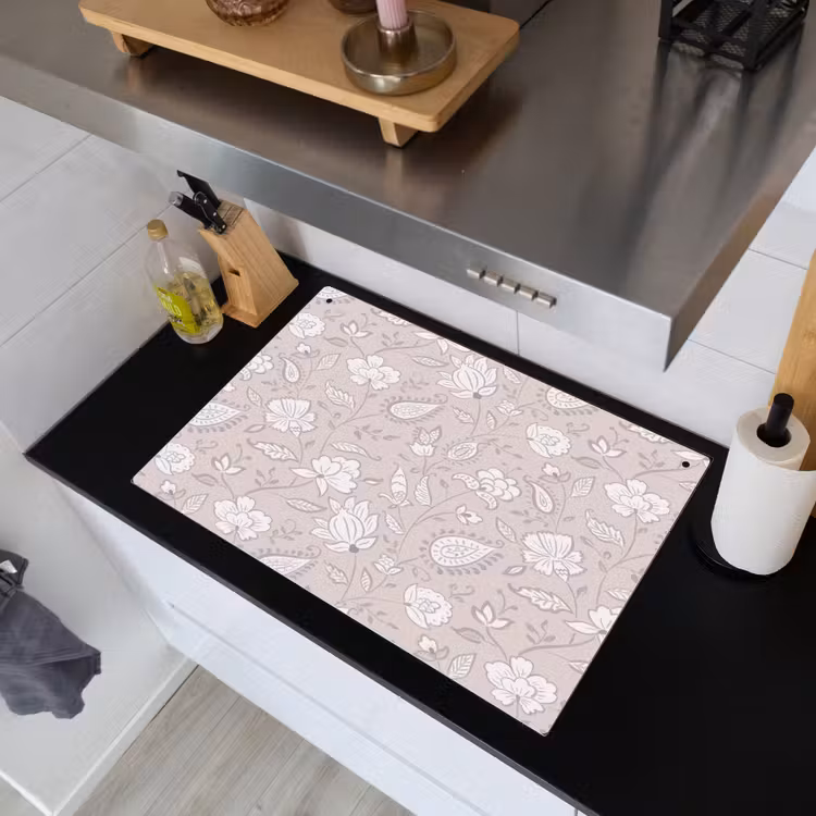 Bloemen - Getekend - Lavendel Inductie beschemer met haakjes klein 777 -sfeer1