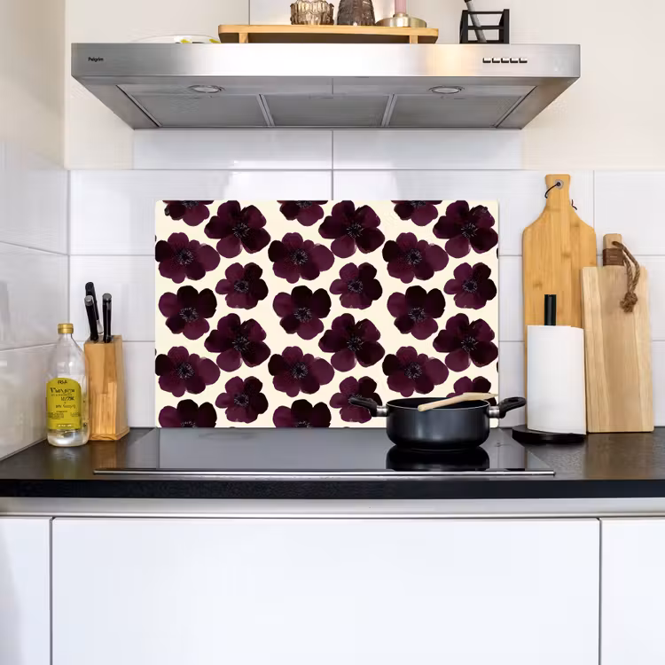 Bloemen - Aquarel - Paars Inductie beschemer met haakjes klein 777 -sfeer2