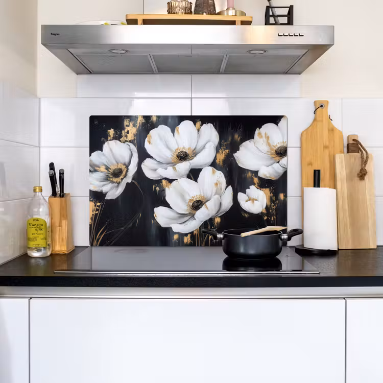 Bloemen - Wit - Abstract Inductie beschemer met haakjes klein -sfeer2