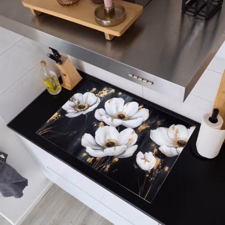 Bloemen - Wit - Abstract Inductie beschemer met haakjes klein -sfeer1