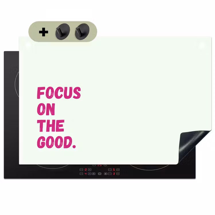 Focus on the good - Beige - Roze Inductie beschemer met haakjes klein -3d