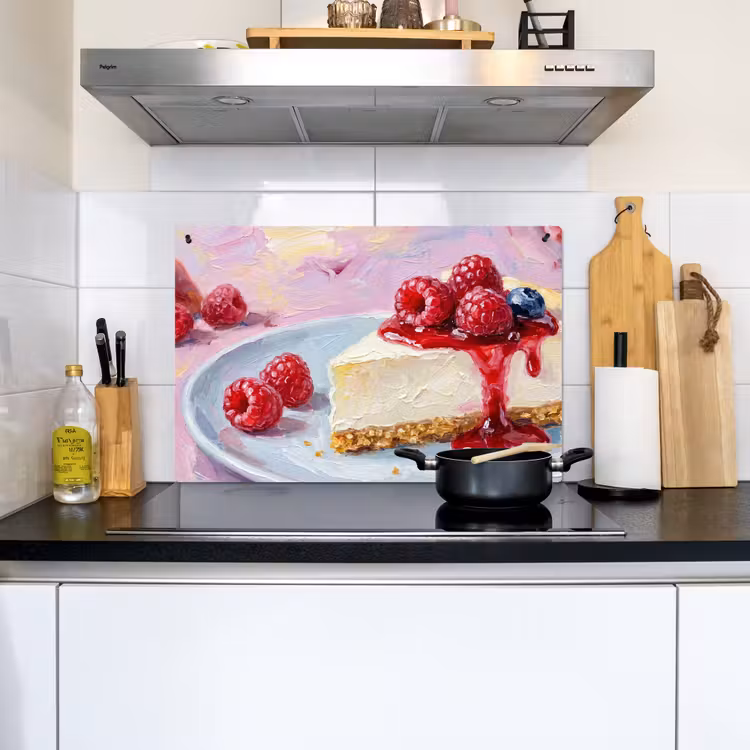Eten - Cheesecake - Bessen - Abstract - Roze Inductie beschemer met haakjes klein -sfeer2