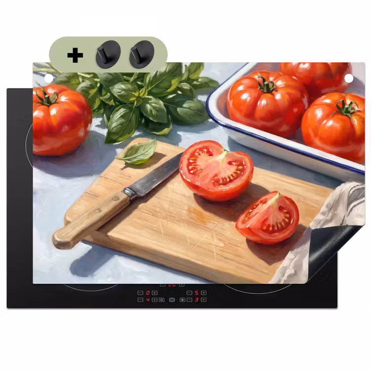 Eten - Keuken - Ingrediënten - Stillleven - Rood Inductie beschemer met haakjes klein -3d