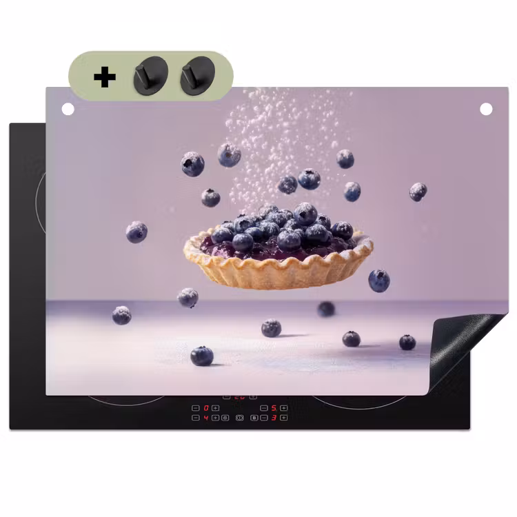 Eten - Taart - Bessen - Blauw Inductie beschemer met haakjes klein -3d