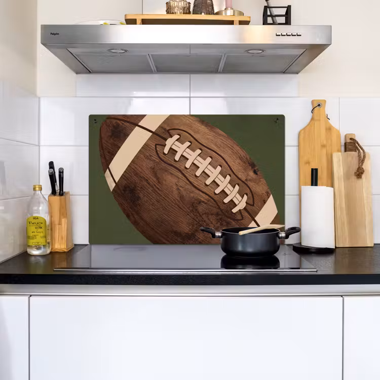 Football - Hout - Sport - Groen Inductie beschemer met haakjes klein -sfeer2