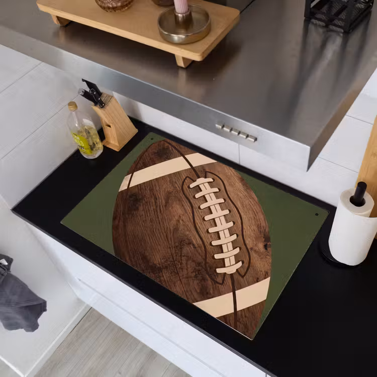 Football - Hout - Sport - Groen Inductie beschemer met haakjes klein -sfeer1