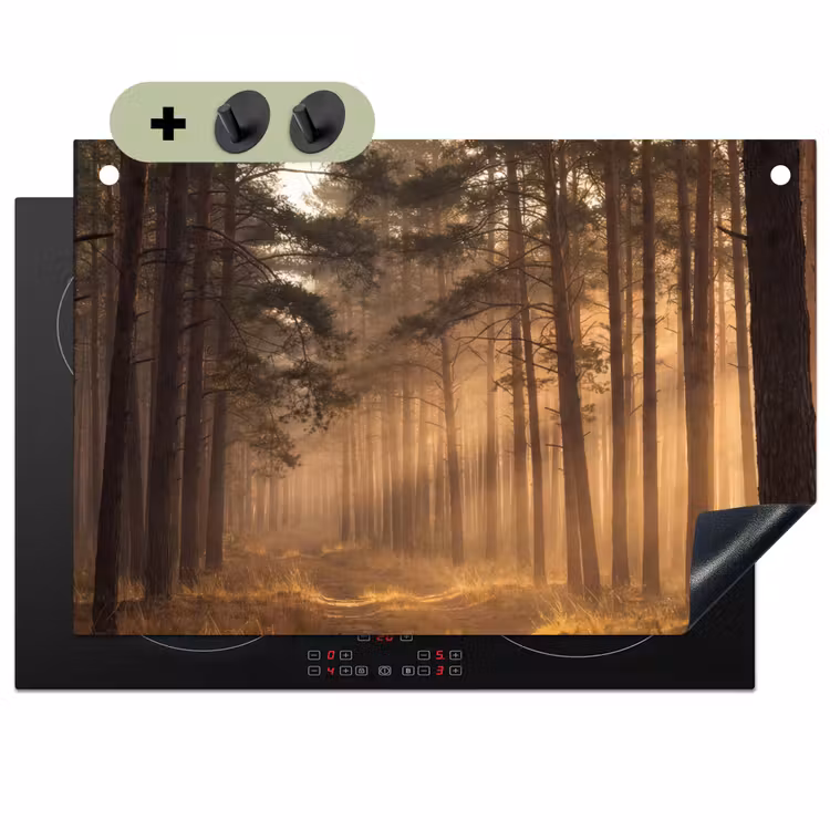 Bos - Mist - Zonlicht Inductie beschemer met haakjes klein -3d