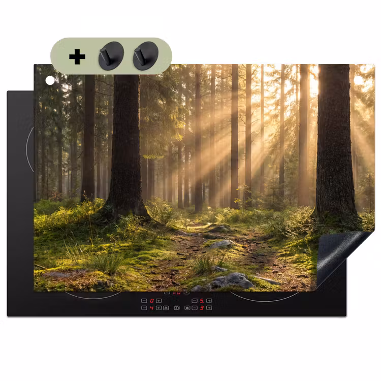 Bos - Zonlicht - Gras Inductie beschemer met haakjes klein -3d