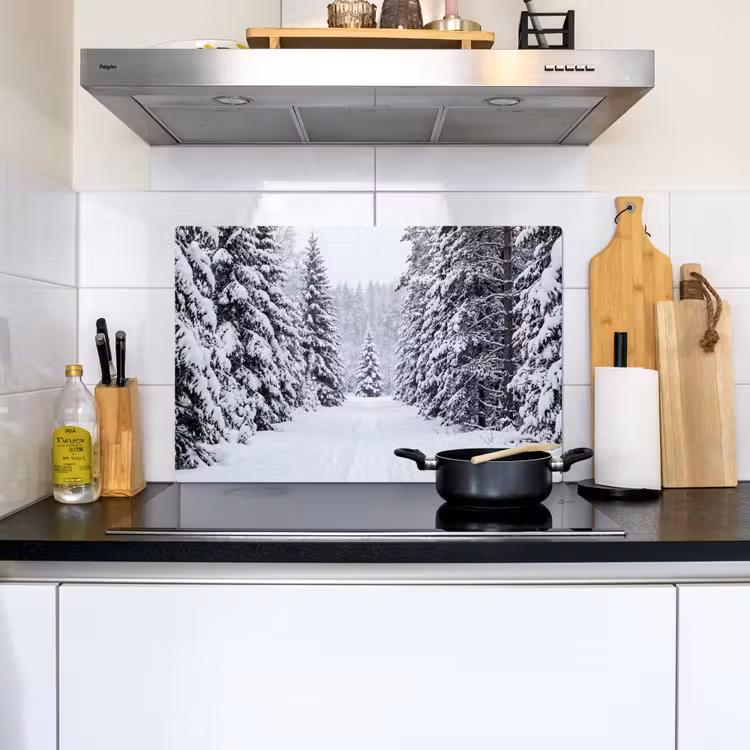 Bos - Winter - Sneeuw - Pad - Natuur Inductie beschemer met haakjes klein -sfeer2