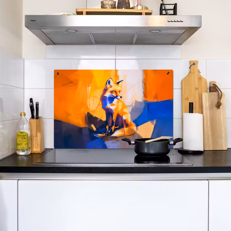 Vos - Oranje - Vormen - Abstract Inductie beschemer met haakjes klein -sfeer2