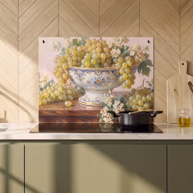 Induction Hob Cover & Splashback (2-in-1) - Fruit - Still Life - Classic - Fruit - Stilleven - Klassiek Inductie beschemer met haakjes klein