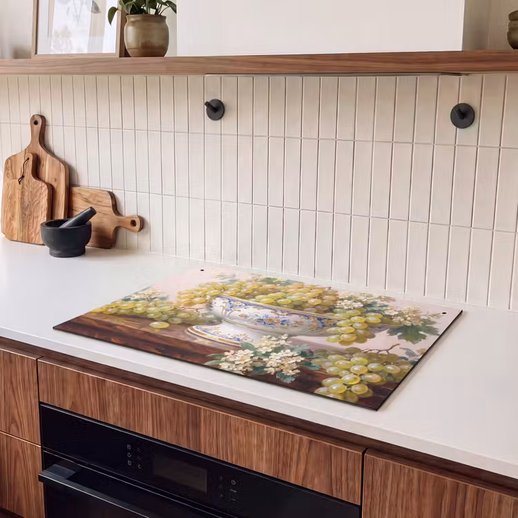 Induction Hob Cover & Splashback (2-in-1) - Fruit - Still Life - Classic - Fruit - Stilleven - Klassiek Inductie beschemer met haakjes klein